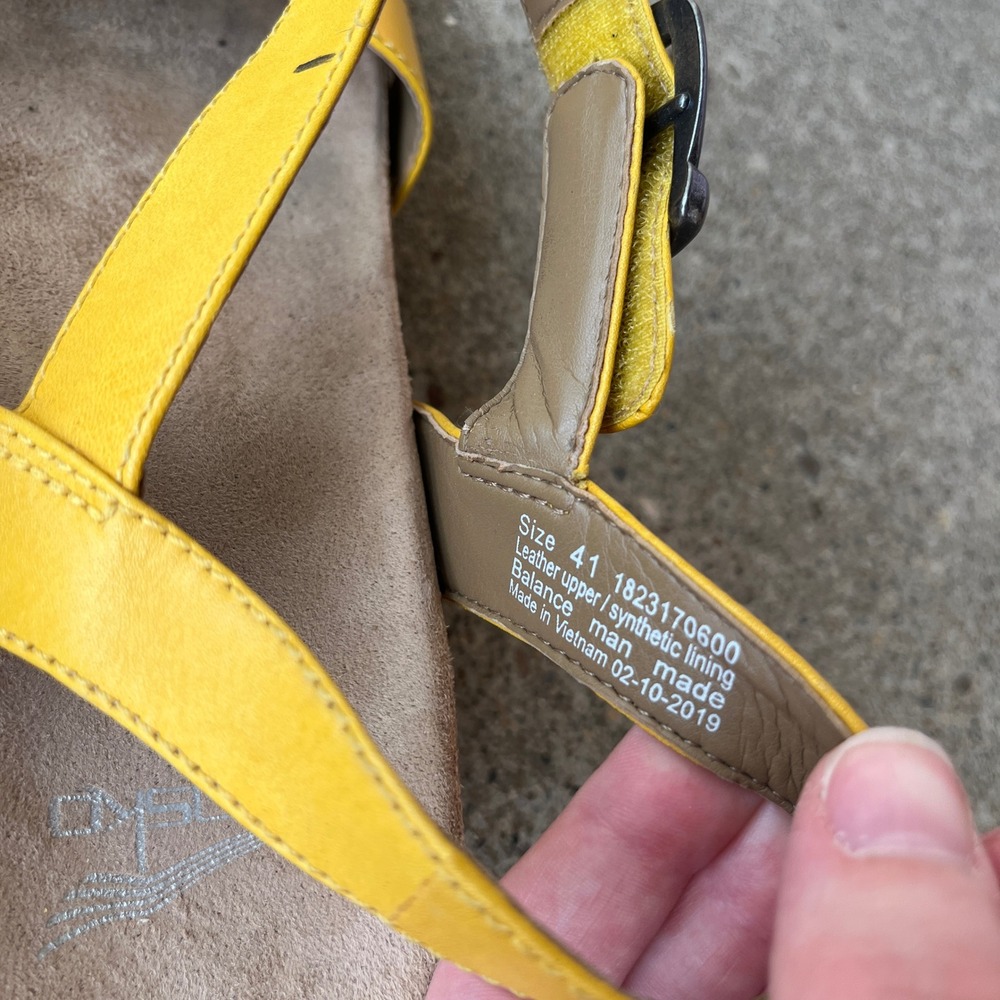 Dansko Tasha Yellow Leather Wedge Sandals Women 41 Comfort Platform Buckle Strap - Picture 7 of 10